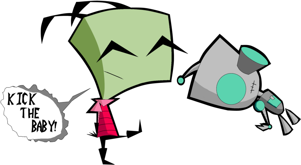 Invader Zim- Kick The Baby By Invadersponge - Cartoon (1048x763)