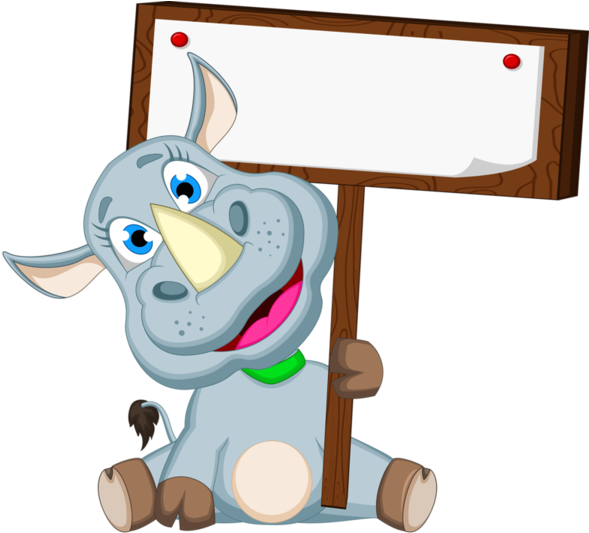 Labels, Scraps, Png, Sign - Носорог Клипарт (600x534)