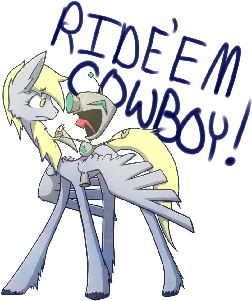 Kathyatipton, Crossover, Derpy Hooves, Female, Gir, - Sticker (877x984)