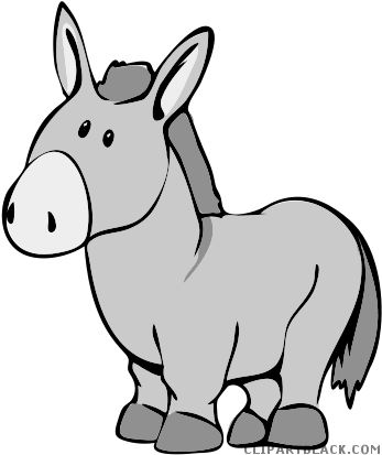 A Donkey Clip Art Black And White Mexican Donkey In - Cartoon Donkey Ornament (oval) (360x429)
