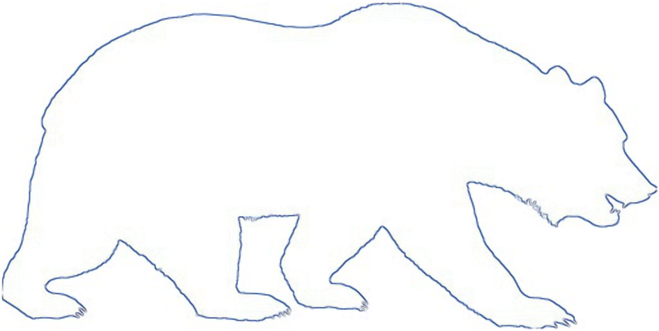 Dancing Bears Craft Pattern - Line Art (1100x511)