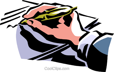 Person Signing A Paper With A Pen Royalty Free Vector - Signing Clipart Transparent (480x306)