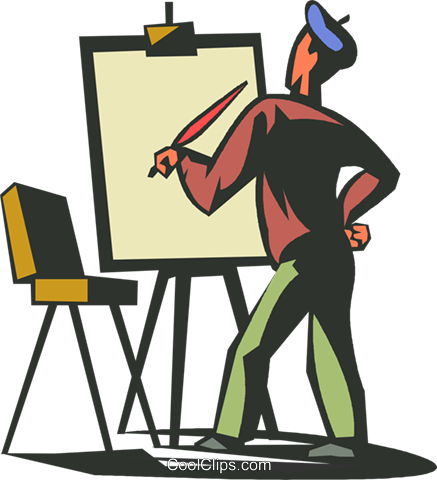Artist With An Easel Royalty Free Vector Clip Art Illustration - Poster Contest (437x480)