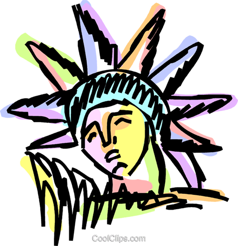 Statue Of Liberty Royalty Free Vector Clip Art Illustration - Statue Of Liberty Royalty Free Vector Clip Art Illustration (464x480)