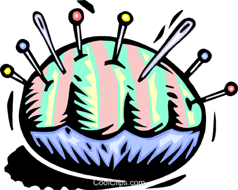 Pin Cushion Royalty Free Vector Clip Art Illustration - Clip Art (480x384)