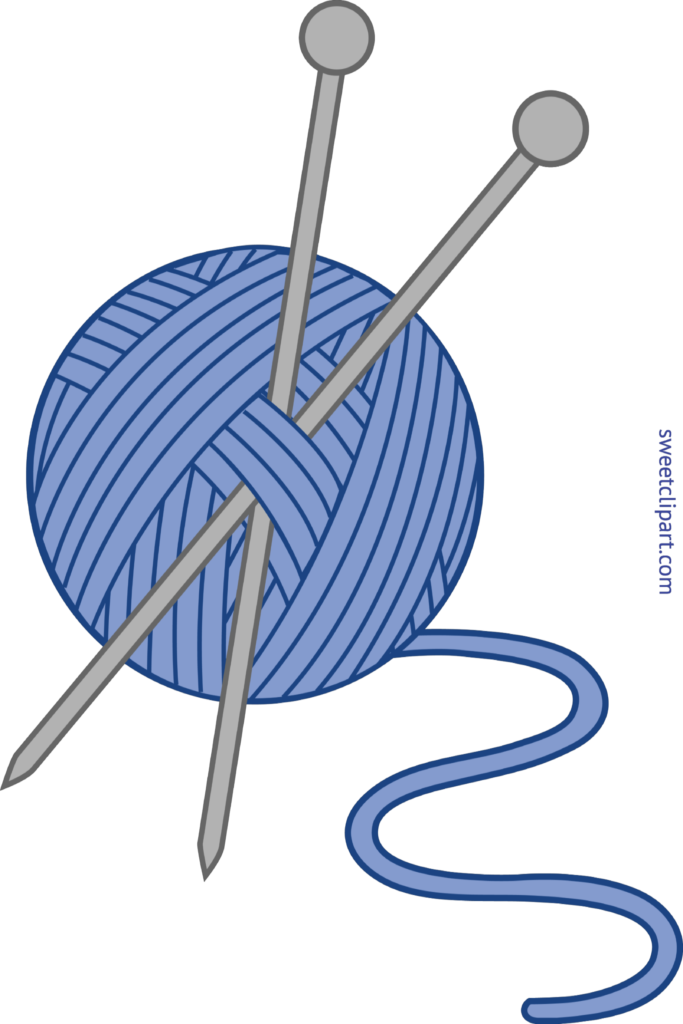 Knitting Yarn Needles Blue Clip Art Clipart Of - Yarn Clip Art (683x1024)