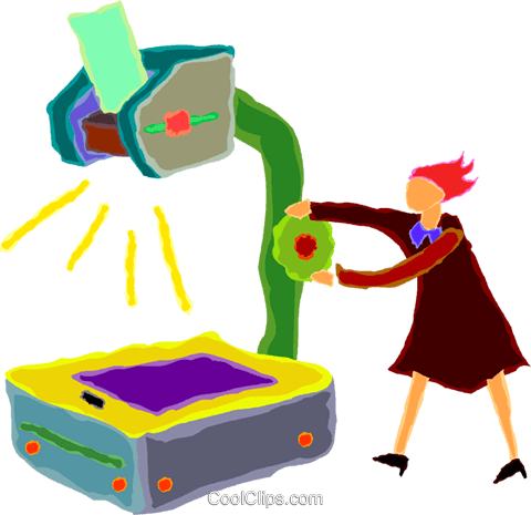Woman With An Overhead Projector Royalty Free Vector - Woman With An Overhead Projector Royalty Free Vector (480x465)
