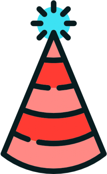 Party Hat Flat Png (600x600)