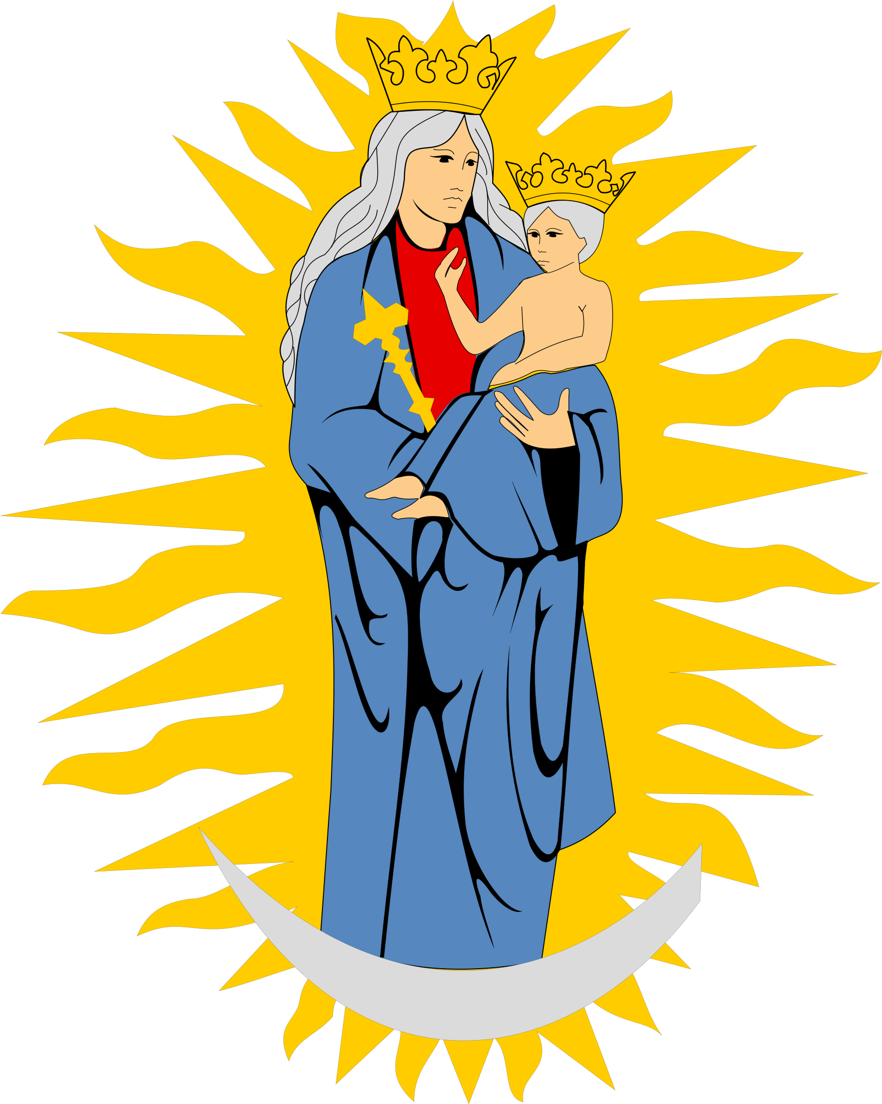 Open - Extra Virgin Mary Oval Ornament (2000x2271)