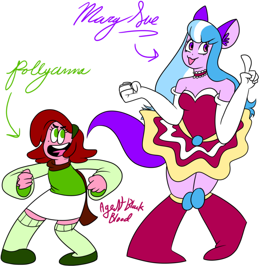 Pollyanna And Mary Sue By Agentblackblood - Cartoon (894x894)