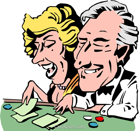 Cartoon Gambling Royalty Free Vector Clip Art Illustration - Dibujo Juegos De Azar (480x450)