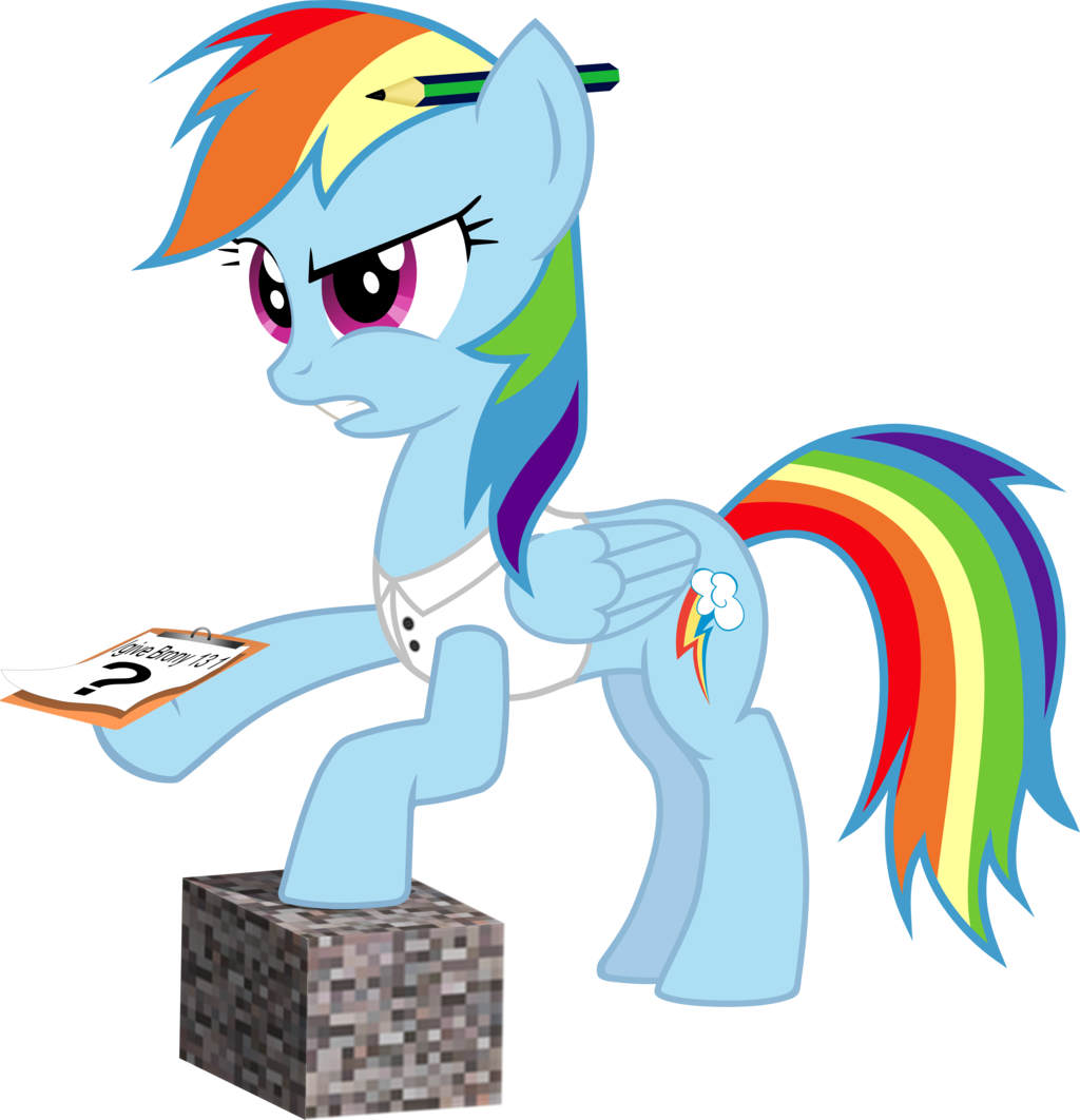 Rainbow Dash And The Gravel Block By Ratchethun - Minecraft (1024x1062)
