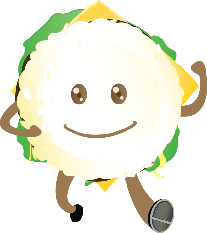 Rice Burger By Catherinewang - Cartoon (841x950)