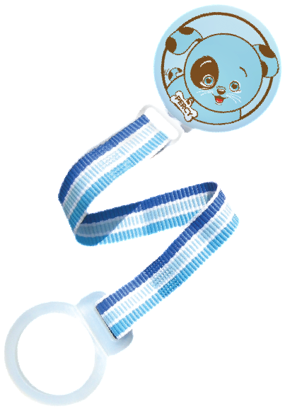 Personalized Pacifier Holder Blue Puppy - Razbaby Keep-it-kleen Pacifier Holder (469x599)
