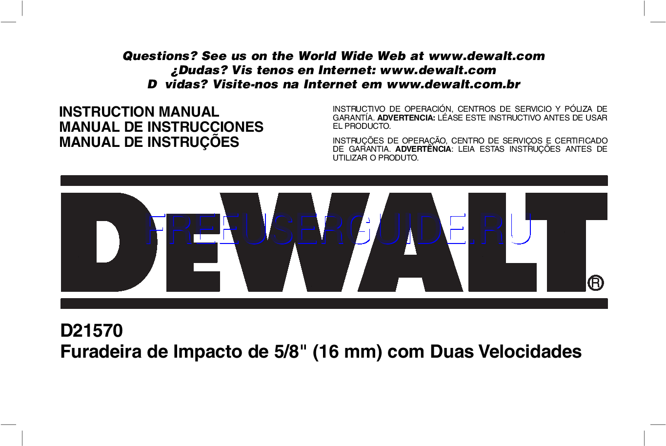 Read Online Instruction Manual For Dewalt D21570 - Dewalt Electrical Licensing Exam Guide: Based (1650x1275)