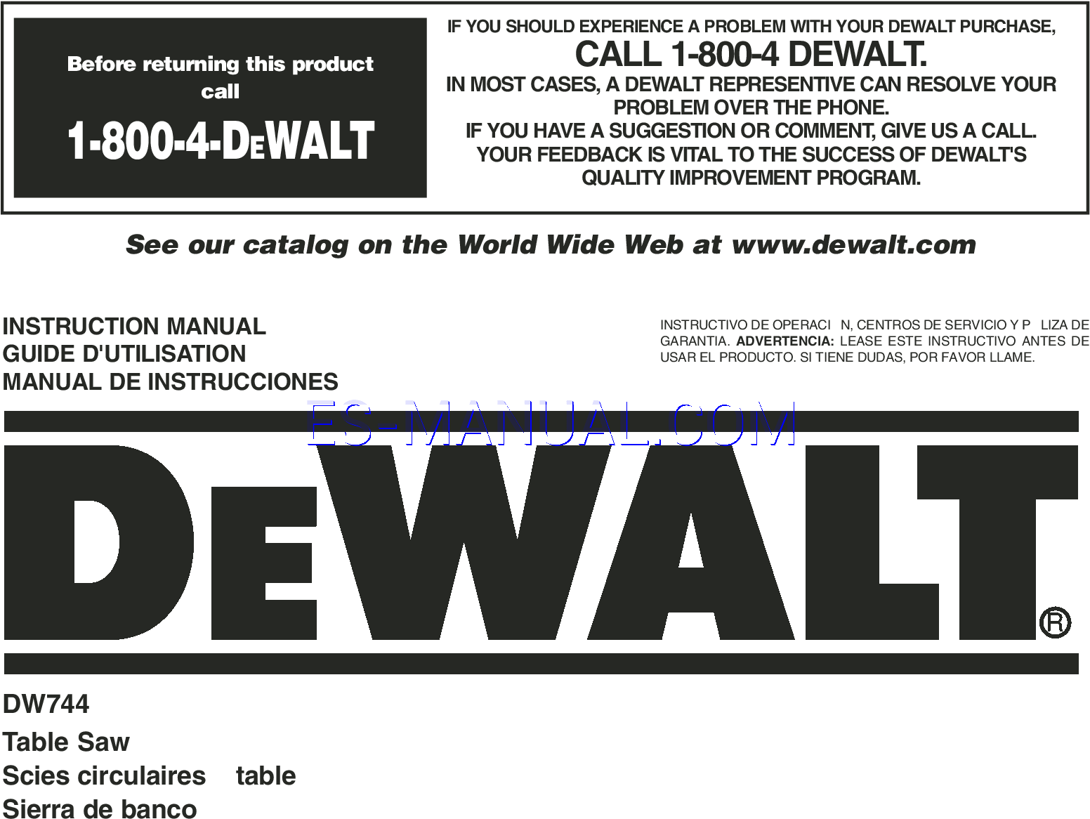 Leer Online Manual De Instrucciones Para Dewalt Dw744 - Dewalt 2 Miter Saw Trigger Switches 153609-00 (1650x1275)