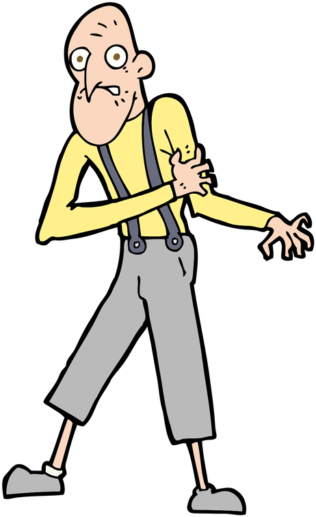 Symptoms Of An Accute Heart Attack - Drawing Of Person Having A Heart Attack (591x788)