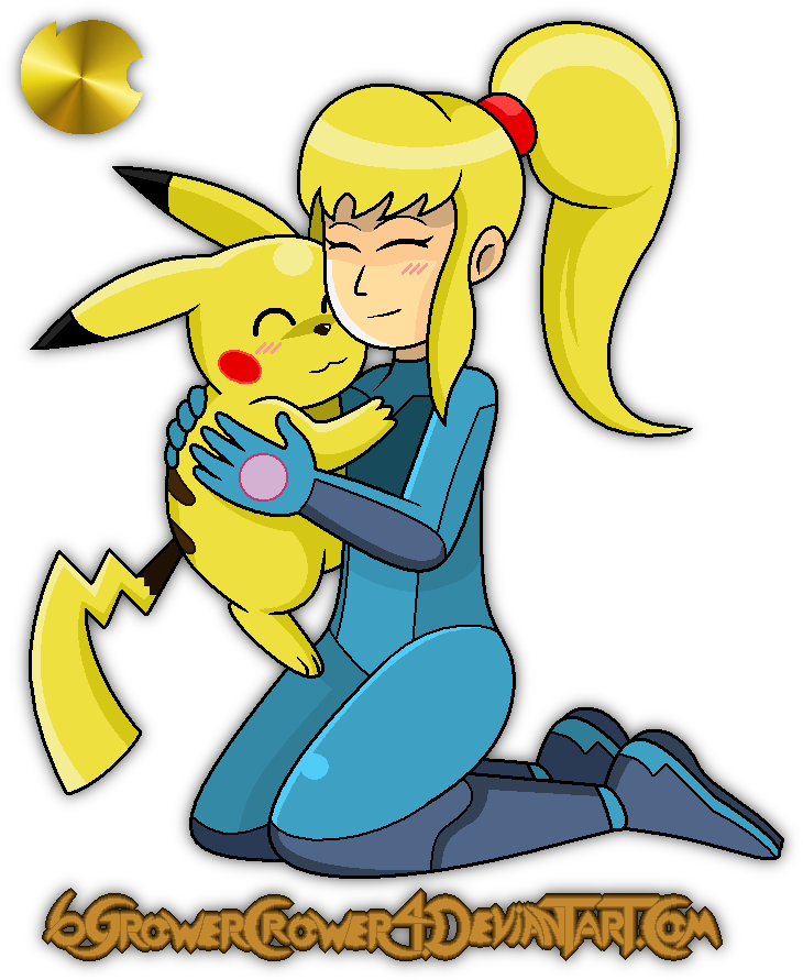 Pikachu Samus Aran Super Smash Bros - Pikachu And Zero Suit Samus (762x922)