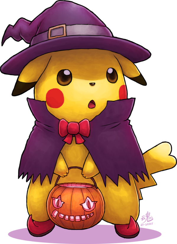 Halloween Pikachu - Pikachu With A Witch Hat (600x825)