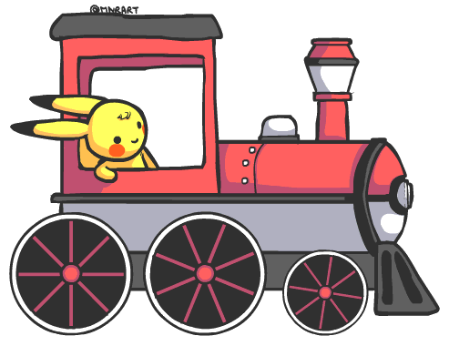 Mnrart 573 54 Pikachu - Pikachu On A Train (500x390)