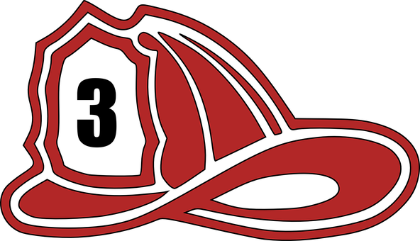 Hat Helmet Fireman Safety 3 Three Equipmen - Fire Helmet Clip Art (592x340)