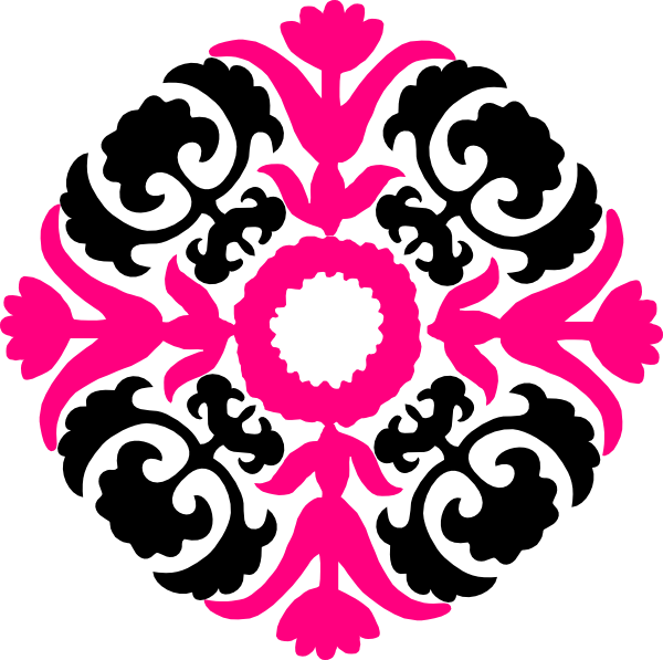 Black And White Damask Clip Art - Islamic Design (600x597)