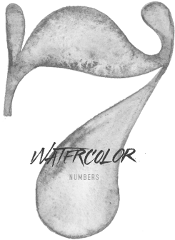 Watercolor Numbers / Giuseppe Salerno, Via Behance - 7 In Cool Font (380x340)