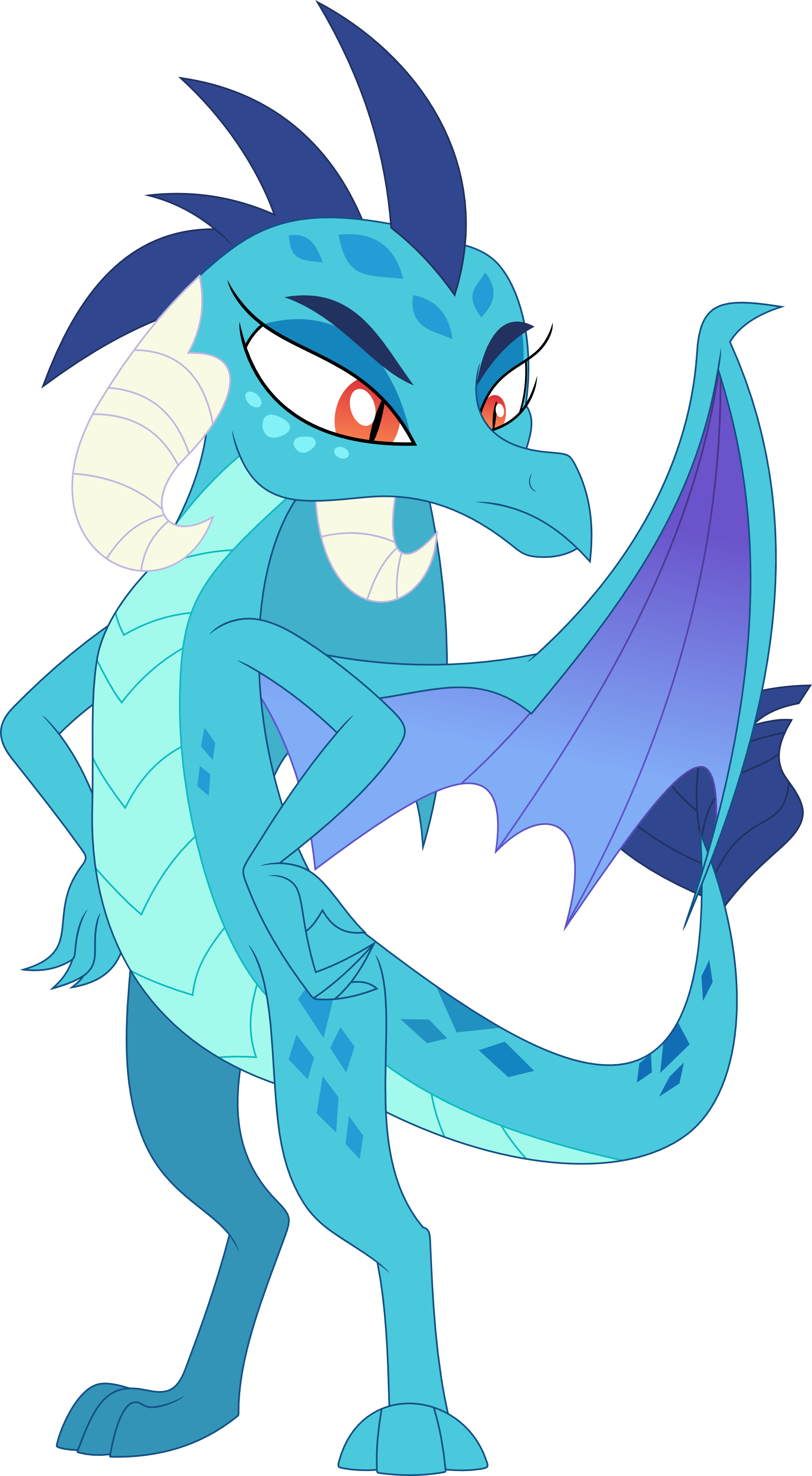 Blue Dragon Clipart Red - Dragon Tf Tg (1977x3594)