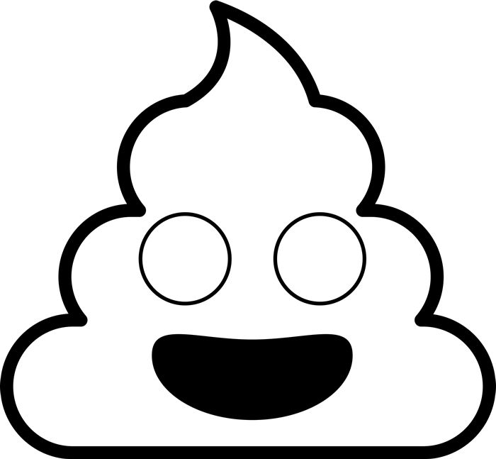 Professor Poop Emoji Rubber Stamp - Printable Poop Emoji Coloring Page (700x647)
