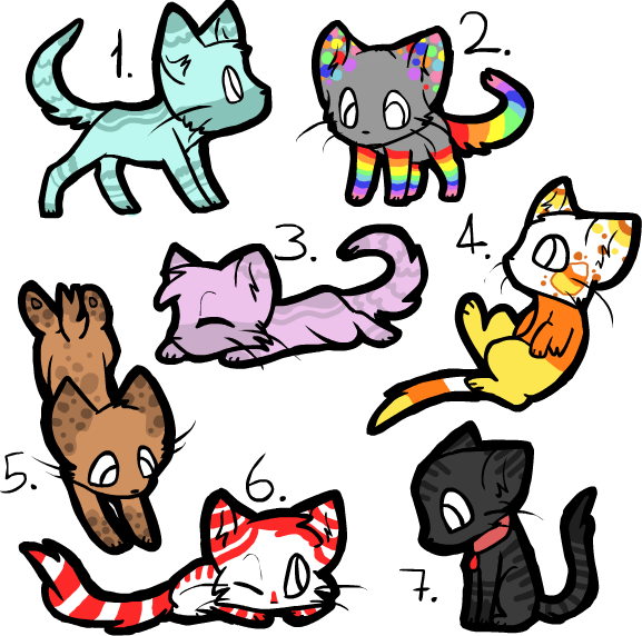 3 Point Candy Cat Adopts By Pelicannon-adopts - Draw Chibi Warrior Cats (577x572)