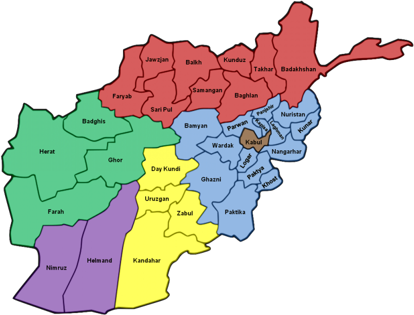 Afghanistan Regional Commands With Provinces - Police Clearance Certificate For Afghanistan (1024x768)