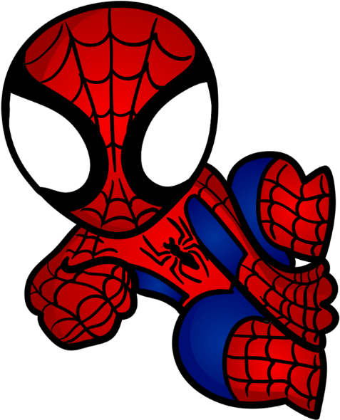 Spiderman Chibi Png - Superheroes Chibis (600x679)