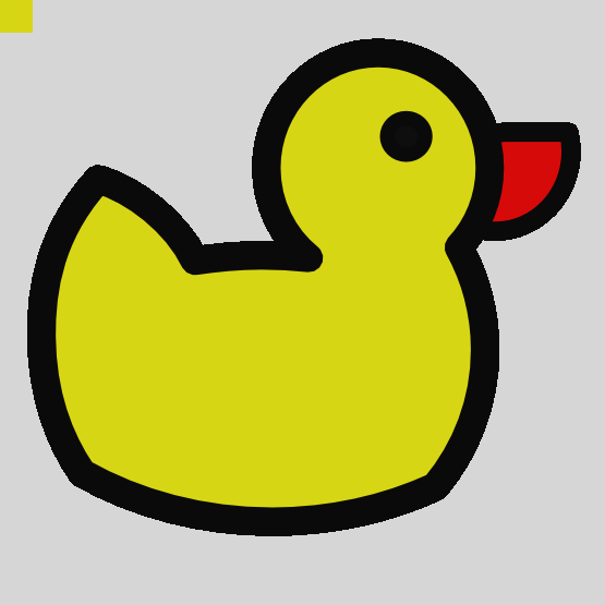 Ducky Icon Black White Line Art Scalable Vector Graphics - Rubber Duck Clip Art (555x555)