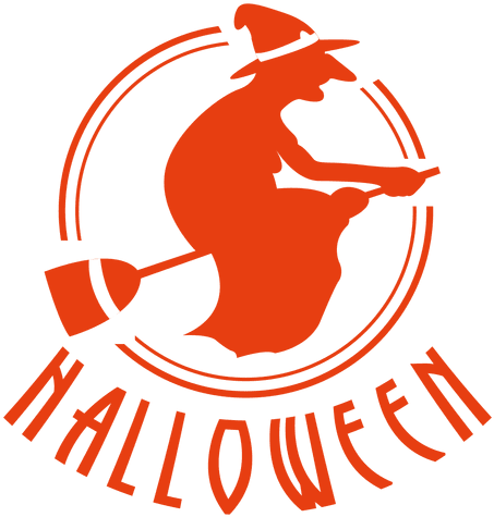Witch Broom Halloween Label Transparent Png - Halloween Wine Glass Markers - Fun Party Decoration (512x512)