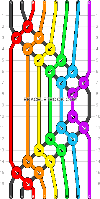Peruvian Wave Friendship Bracelet Pattern Number - Friendship Bracelet Peruvian Wave Pattern (354x680)