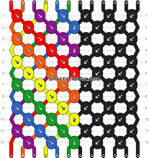 Normal Pattern - Yin Yang Friendship Bracelet Pattern (506x528)