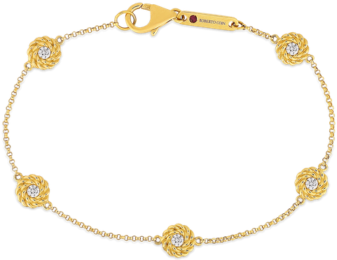 Roberto Coin Bracelet With Diamond Stations - Bracelet (800x800)
