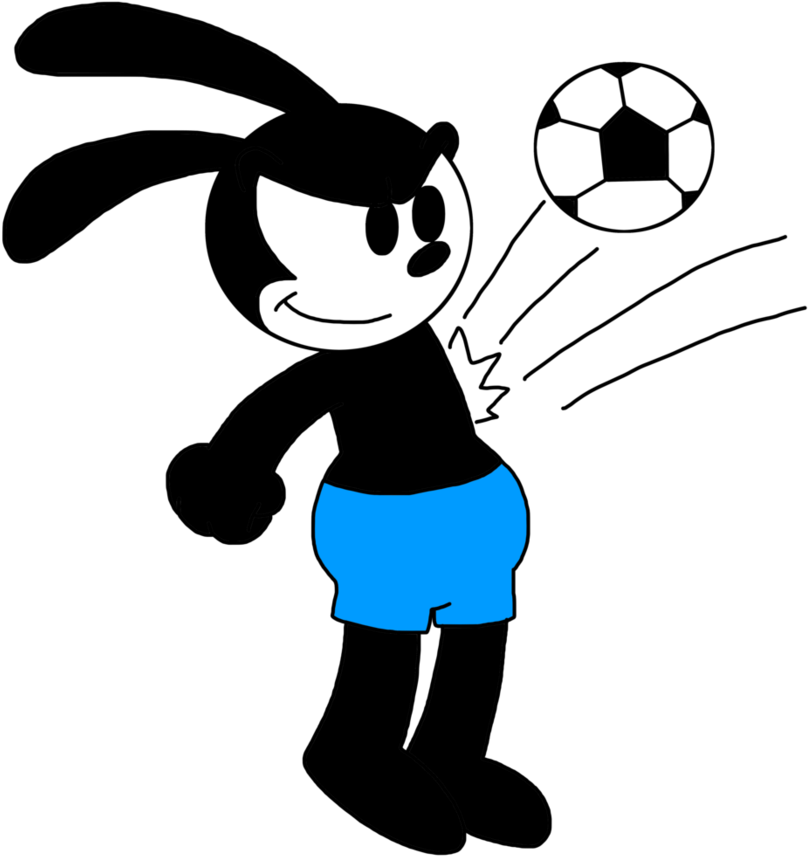 Oswald Hits Soccer Ball With His Chest By Marcospower1996 - Oswald The Lucky Rabbit (894x894)