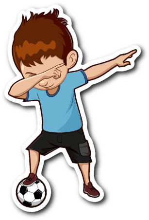 Funny Dabbing Dance Soccer Sticker Car Bumper Decal - Soccer Sticker (480x480)
