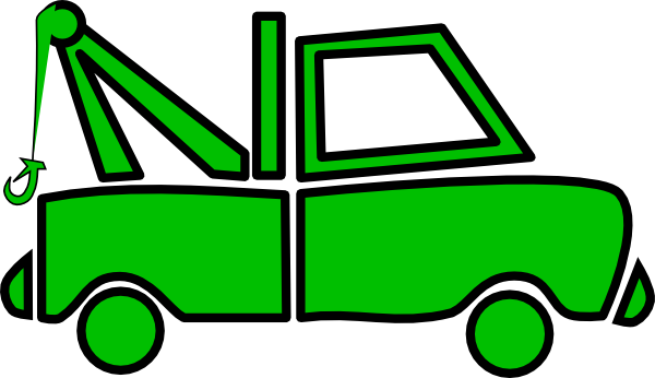 Green Tow Truck Clip Art - Clip Art (600x346)