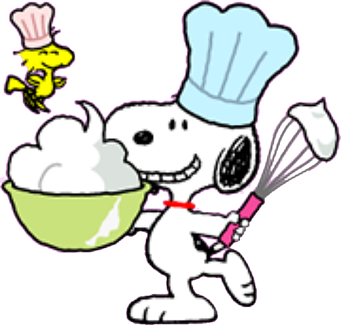 Snoopy's Whipping Up A Special Treat For Woodstock - Snoopy's Whipping Up A Special Treat For Woodstock (480x457)