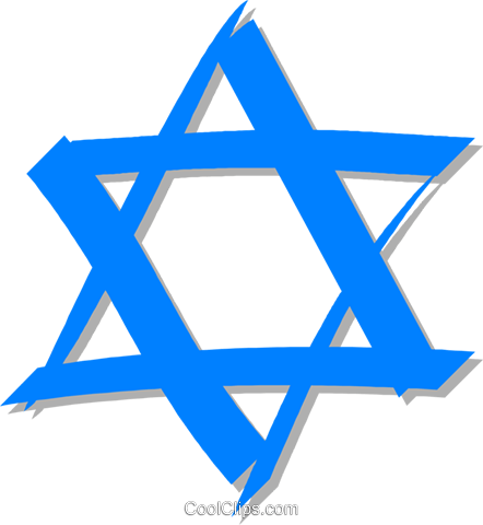 Star Of David Royalty Free Vector Clip Art Illustration - Alternate Flag Of Israel (442x480)