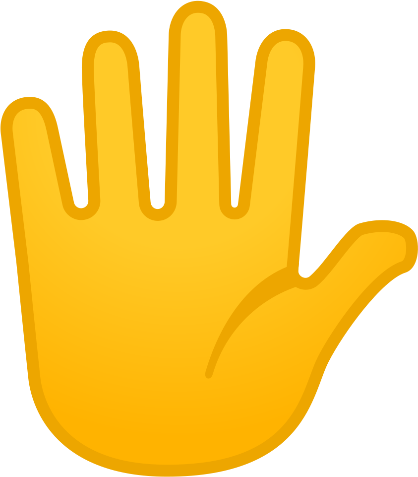 Hand With Fingers Splayed Icon - Hand Emoji Png Yellow (1024x1024)