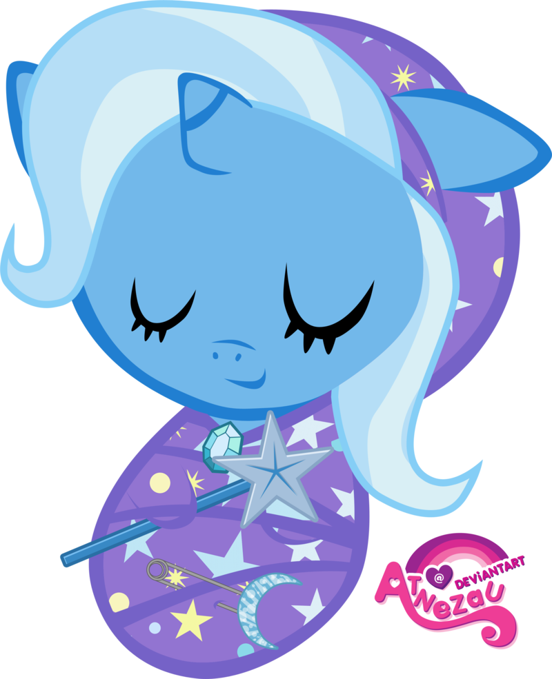 Newborn Trixie Asleep By Atnezau - My Little Pony Baby Newborn (800x985)