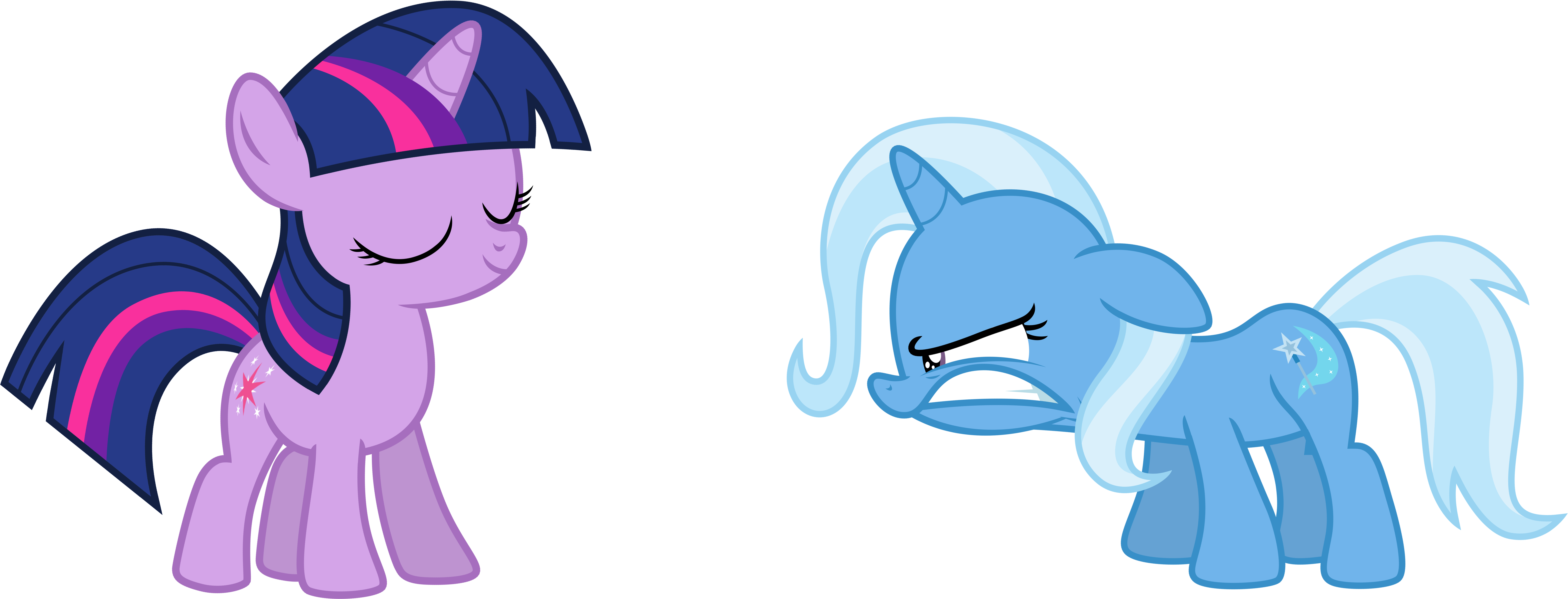 Twilight Sparkle Pony Trixie Blue Horse Mammal Purple - My Little Pony Rainbow Dash And Trixie (8500x3400)