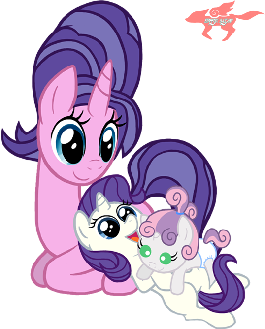 Diaper, Filly, Foal, Pony, Prone, Rarity, Safe, Simple - Rarity And Sweetie Belle Baby (564x695)