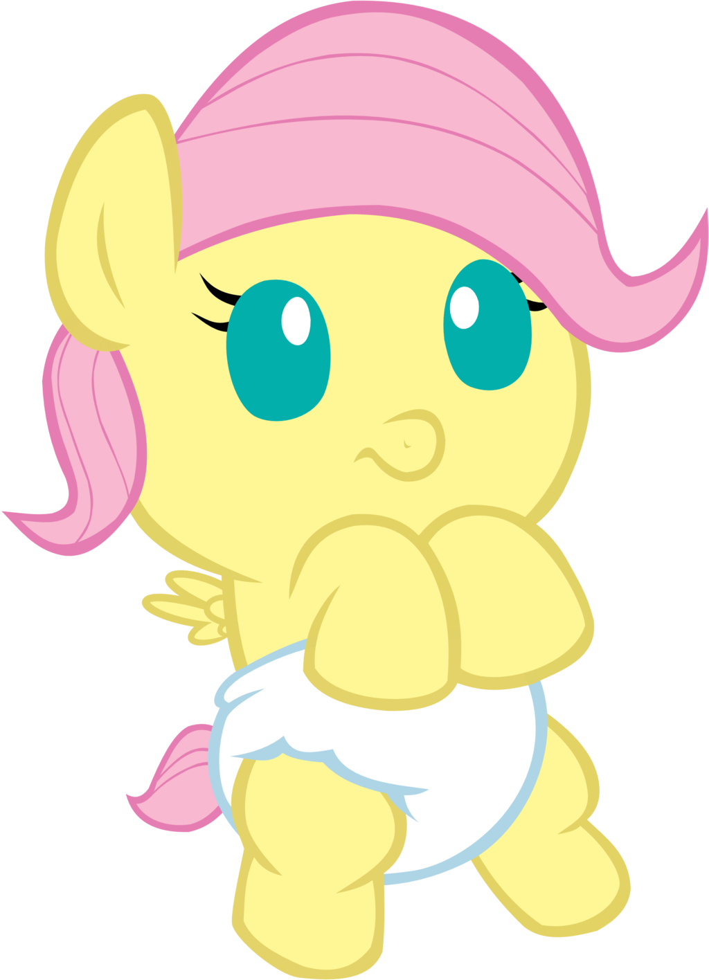 Cute Baby Fluttershy Surprised By Megarainbowdash Cute - Fluttershy As A Baby (1024x1416)