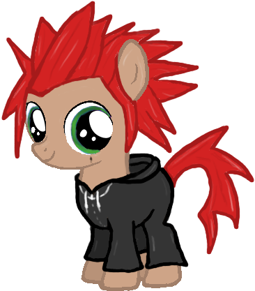 Pony Kingdom Hearts Red Mammal Cartoon Fictional Character - Cartoon (500x437)