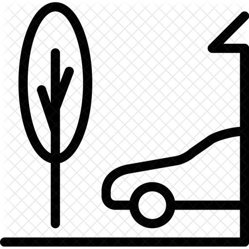 Front, Yard, Garage, Garden, Tree, Car, Parking Icon - Front Yard Icon (512x512)