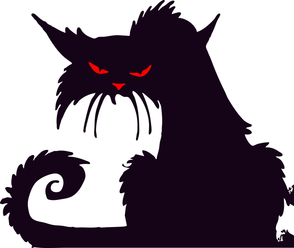 Sketchcat Clipart Grumpy - Halloween Black Cat Png (1024x865)